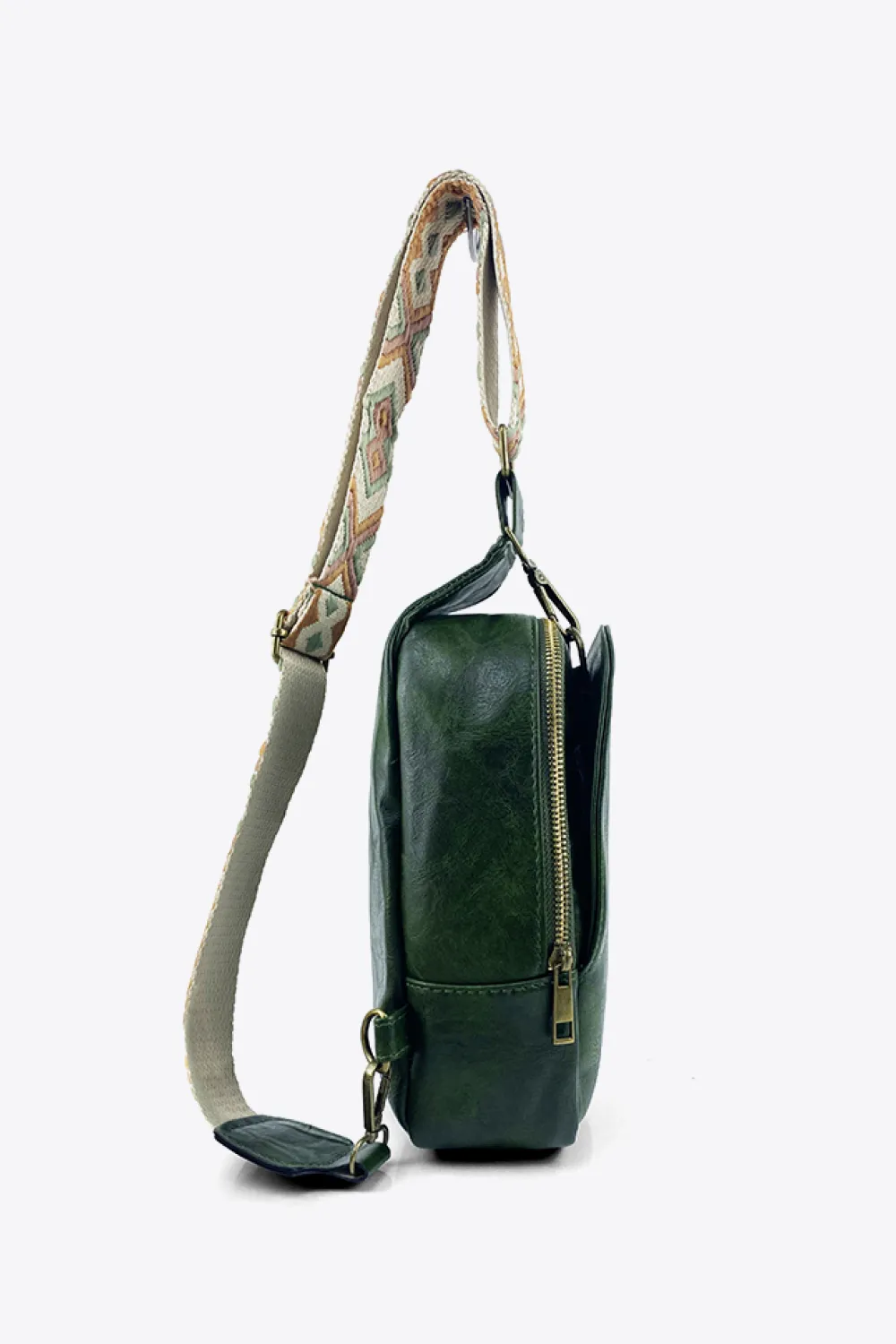 Random Pattern Adjustable Strap PU Leather Sling Bag, image 4