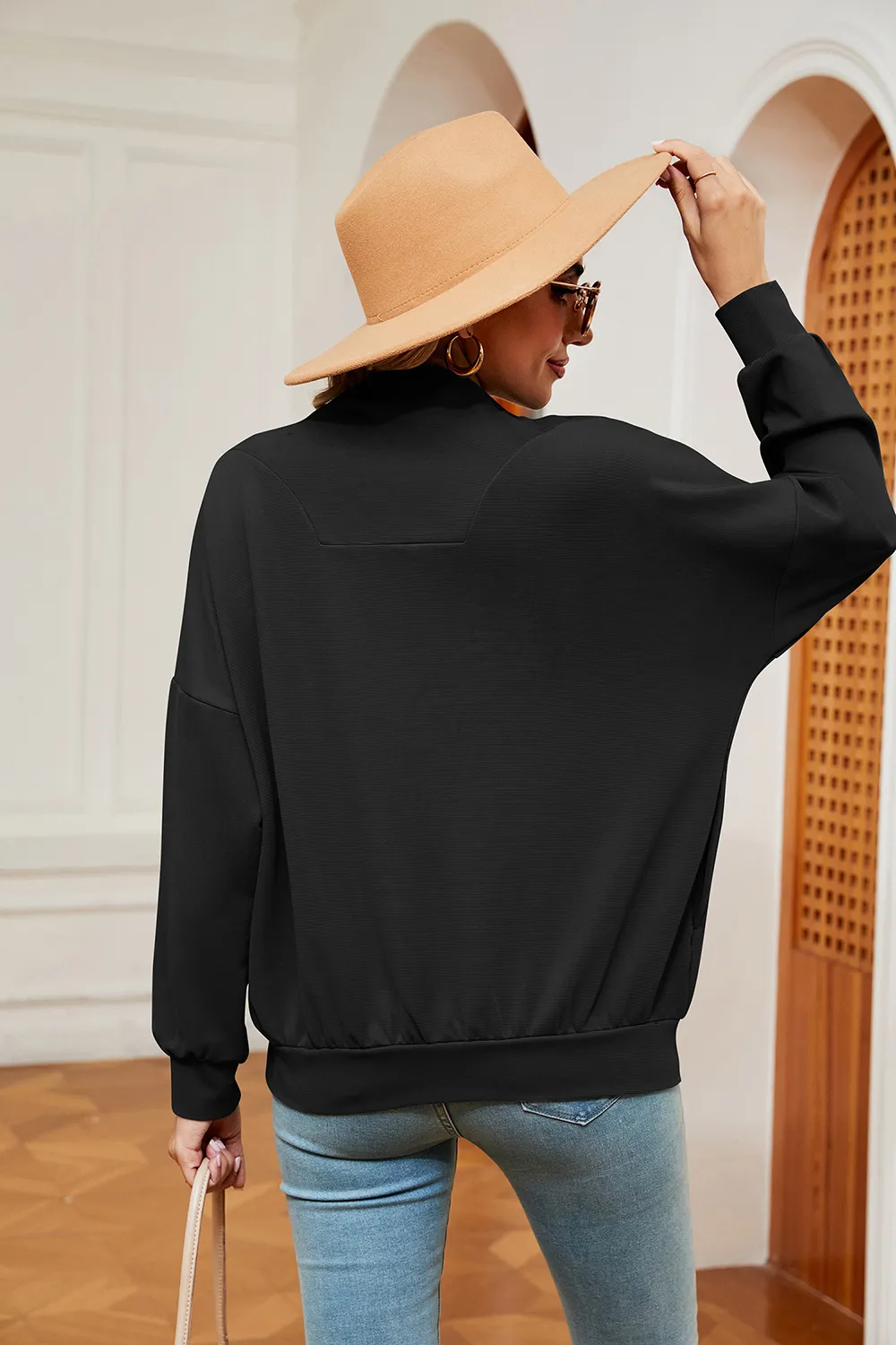 Half-Zip Dropped Shoulder Sweatshirt, image 16