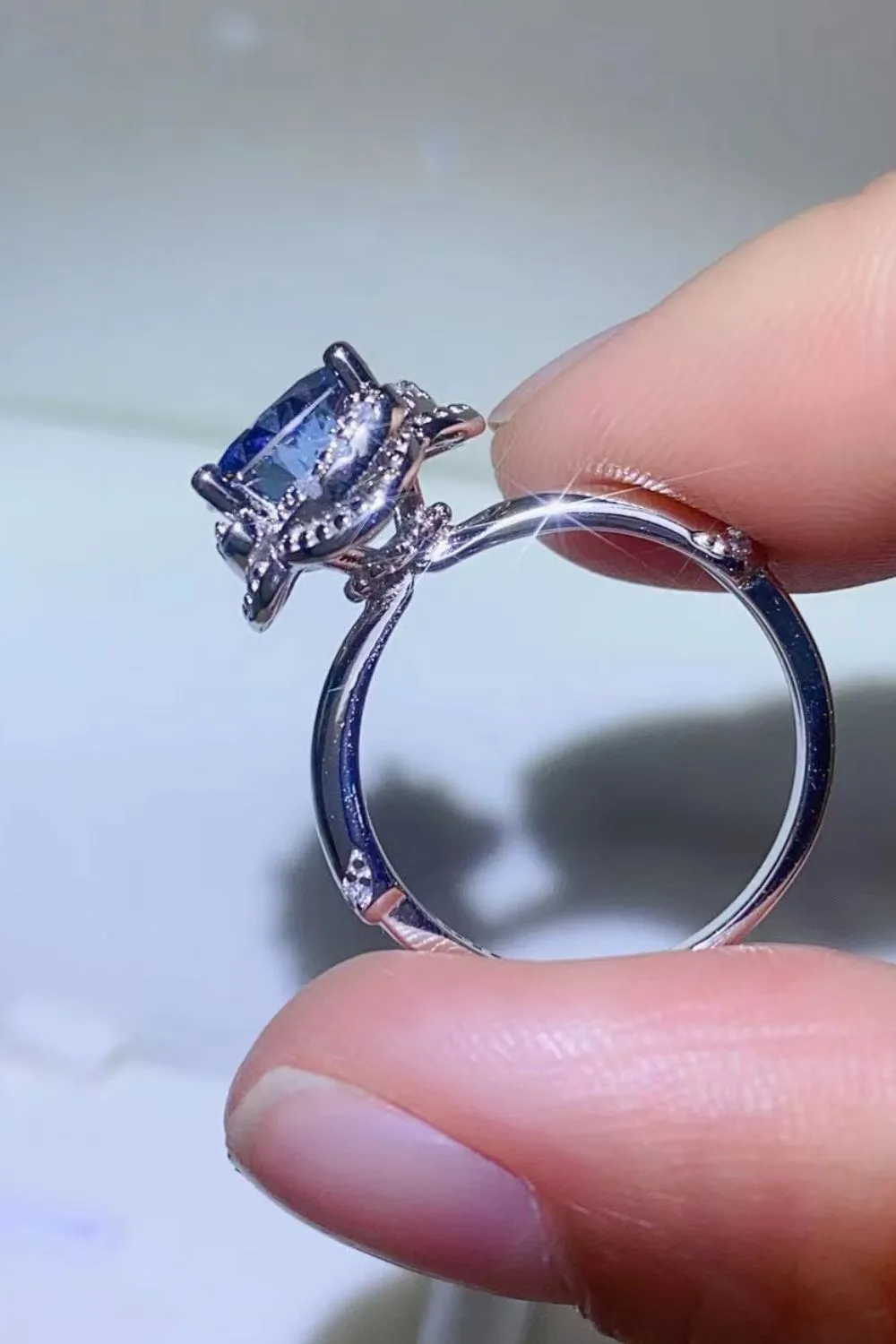 2 Carat Moissanite Contrast 925 Sterling Silver Ring, image 5