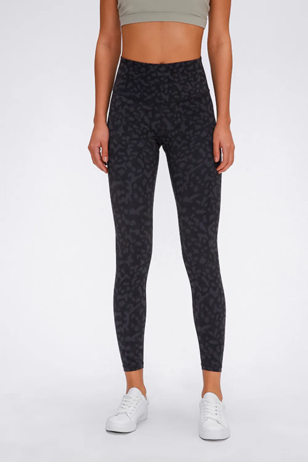 Wide Seamless Band Waist Sports Leggings, image 3