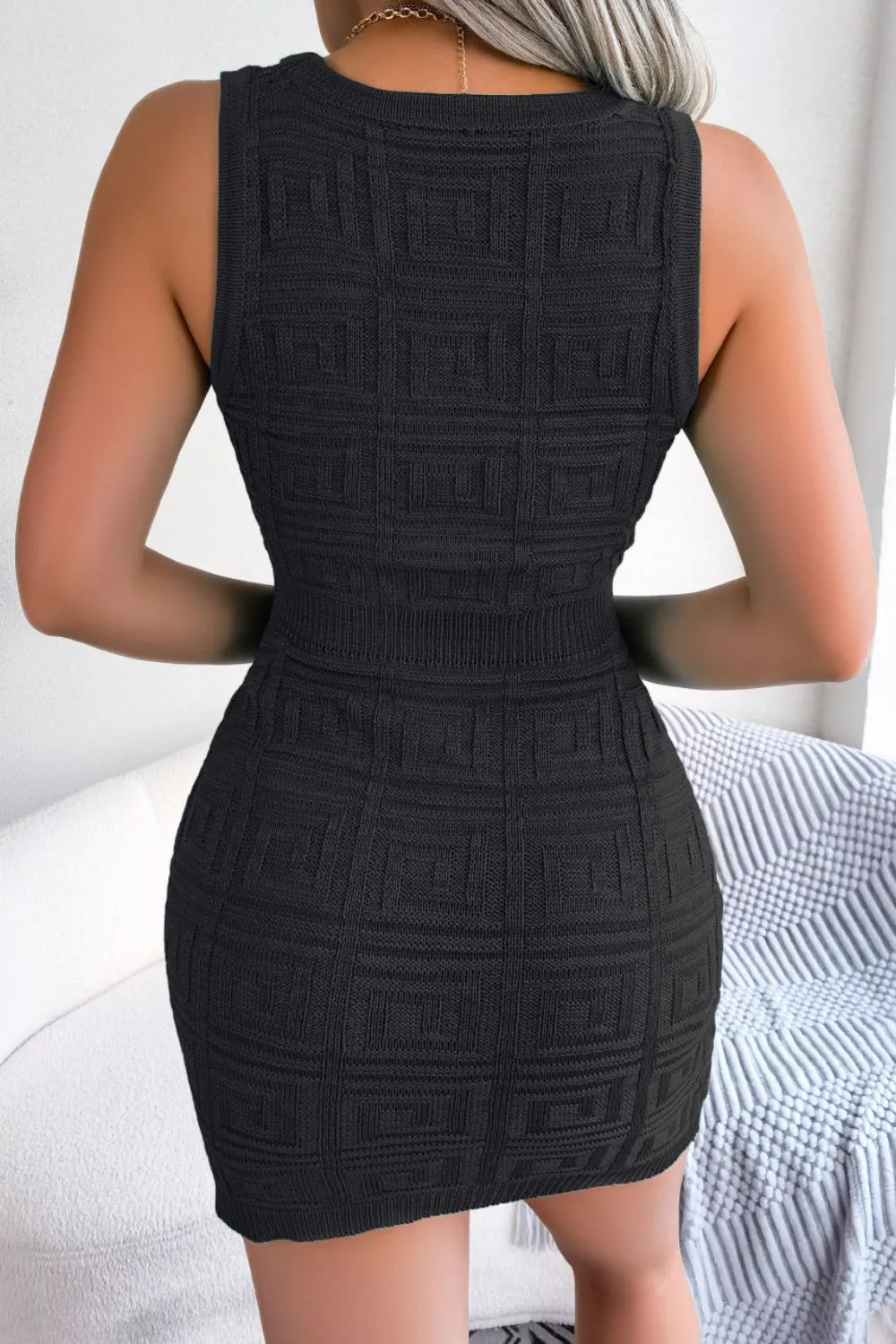 Cutout Sleeveless Knit Dress, image 8