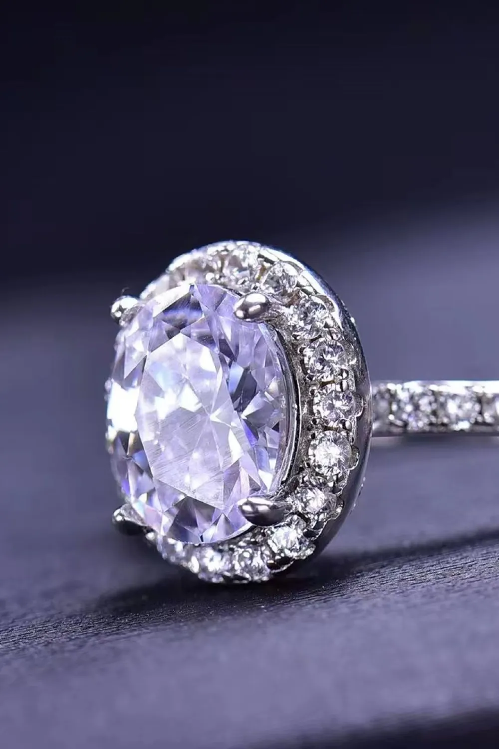 2 Carat Moissanite Platinum-Plated Ring, image 6