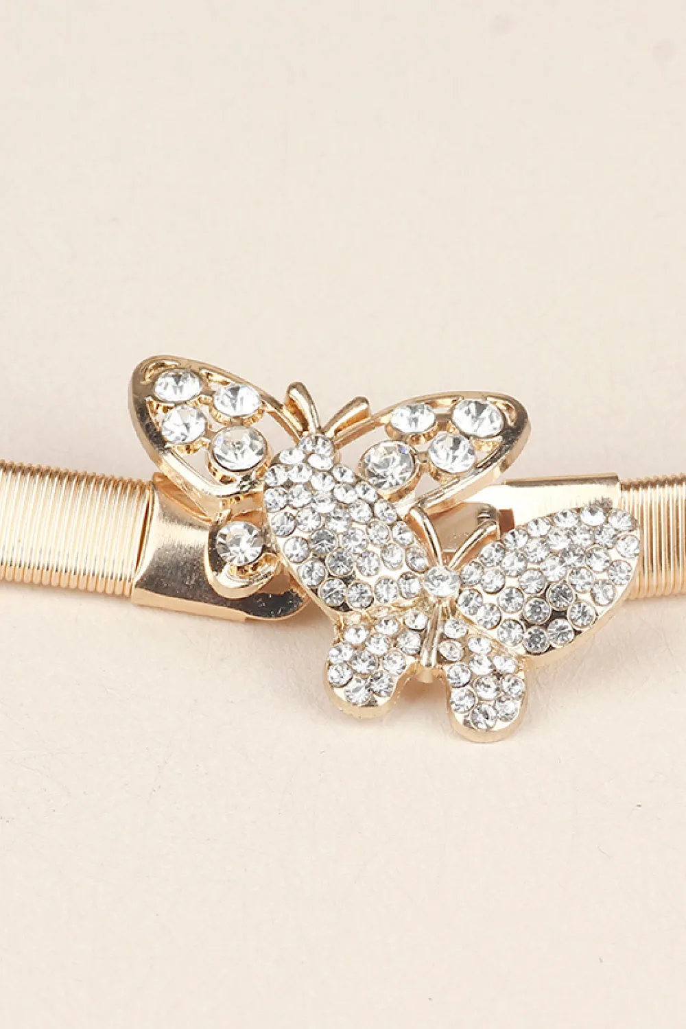 Rhinestone Butterfly Elastic Metal Belt, image 4