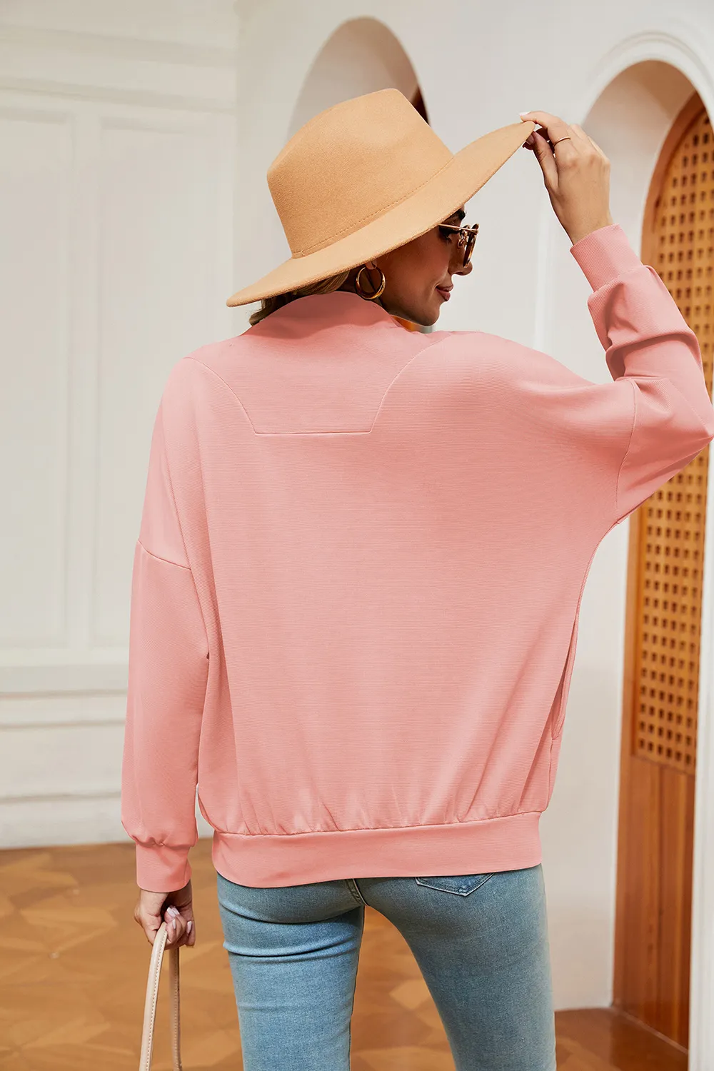Half-Zip Dropped Shoulder Sweatshirt, image 13
