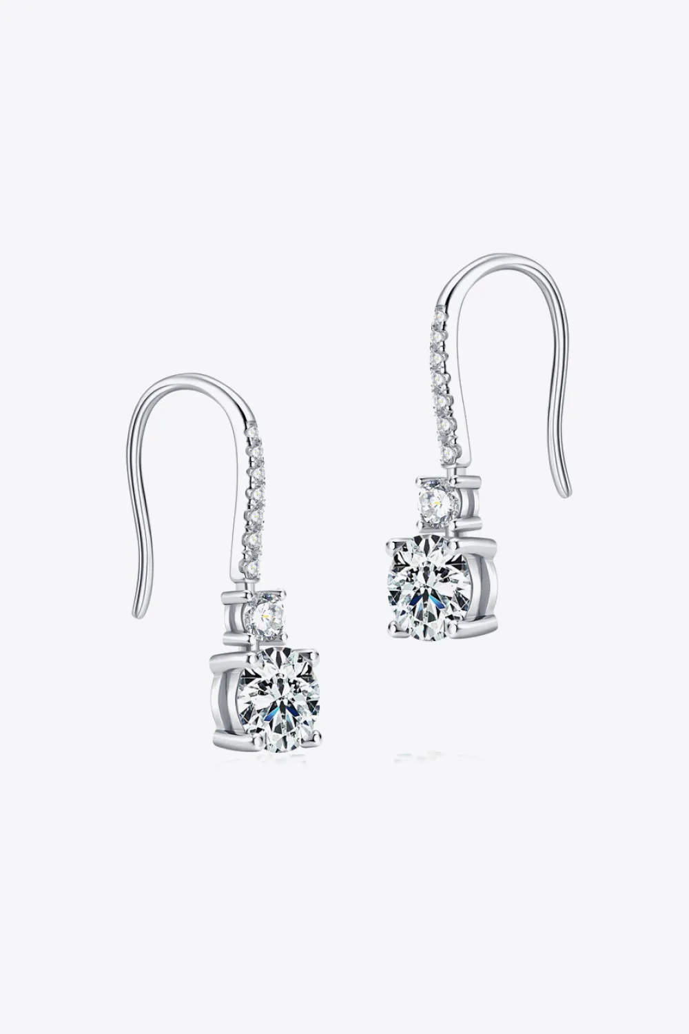 2 Carat Moissanite 925 Sterling Silver Drop Earrings, image 3