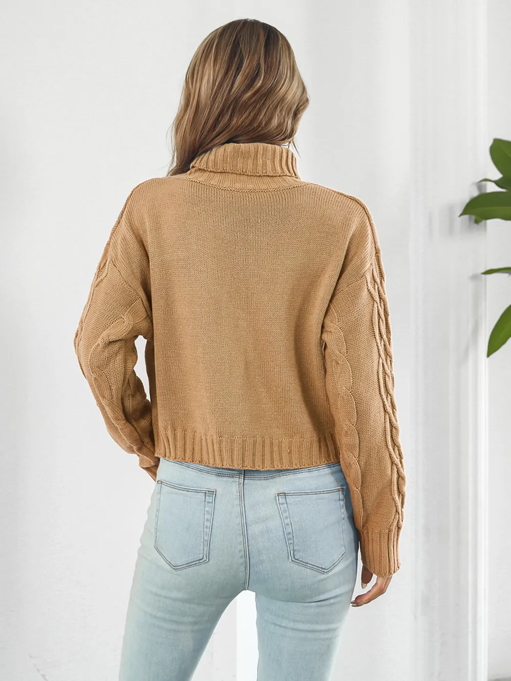 Turtleneck Dropped Shoulder Sweater, image 3