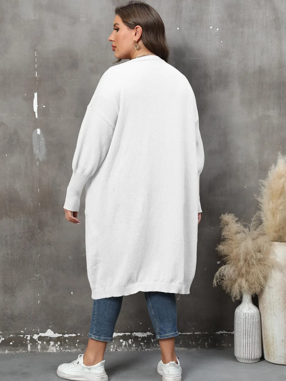 Plus Size Long Sleeve Pocketed Cardigan, image 19