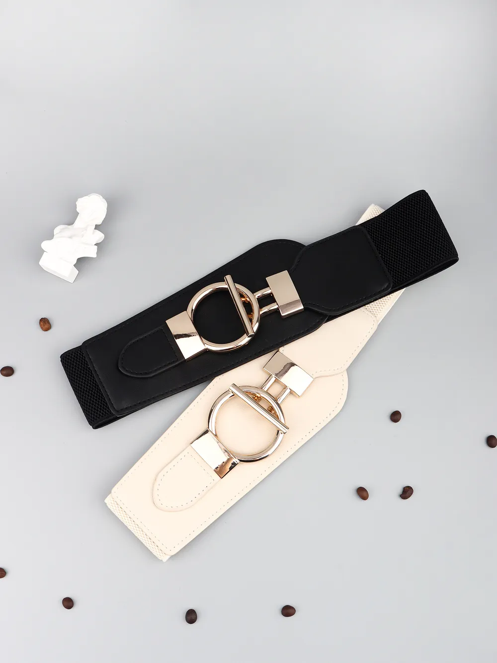 PU Elastic Wide Belt with Alloy Buckle, image 5