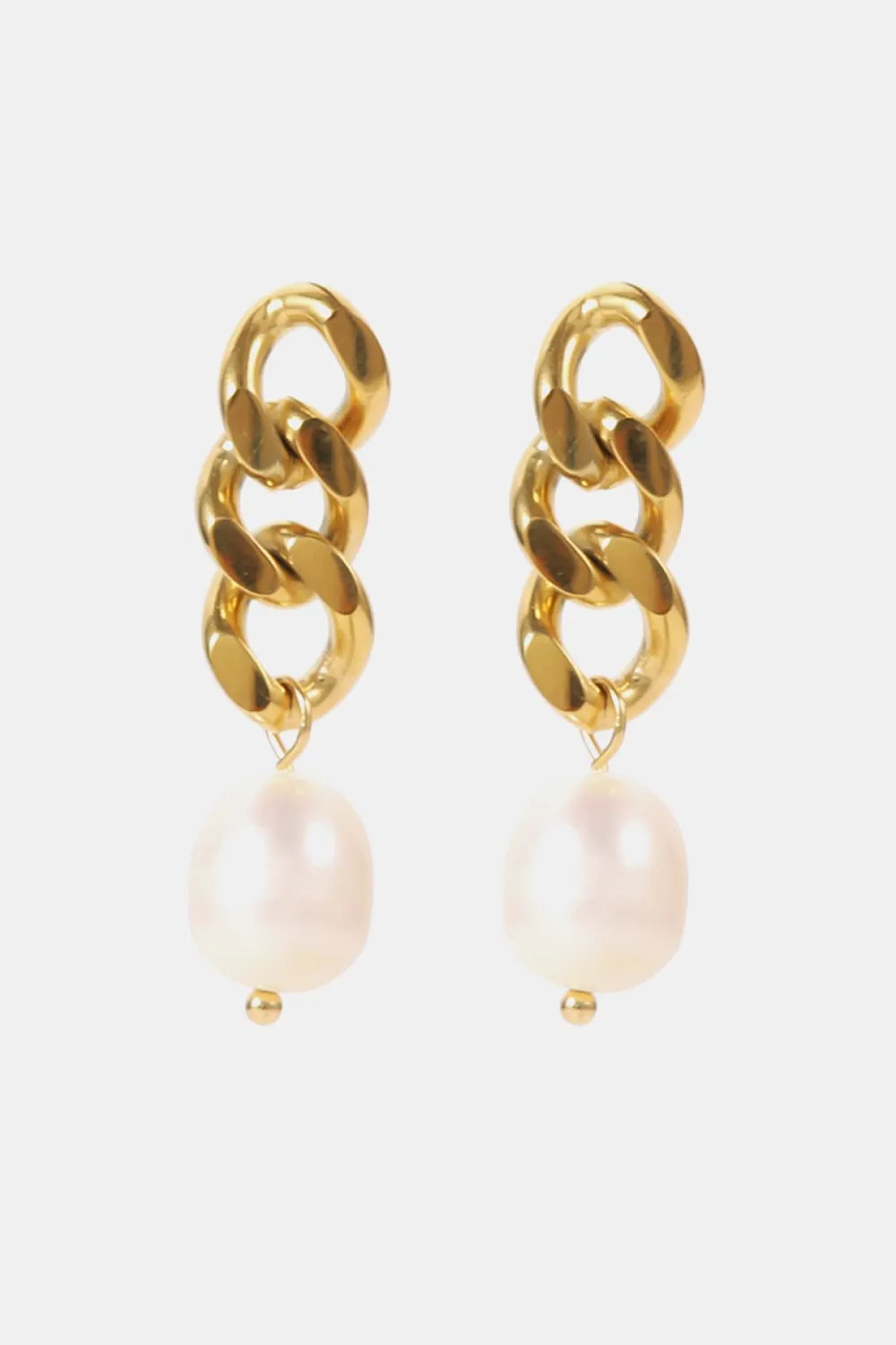 Stainless Steel Pearl Earrings, image 4