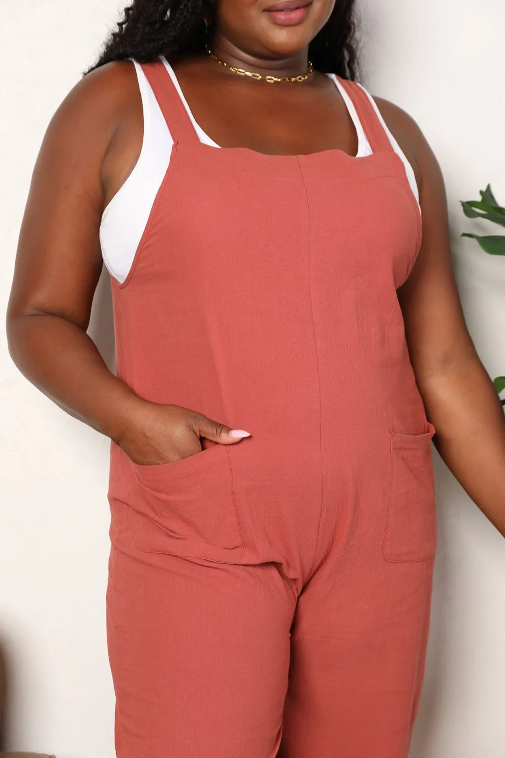 Wide Leg Overalls with Front Pockets, image 5