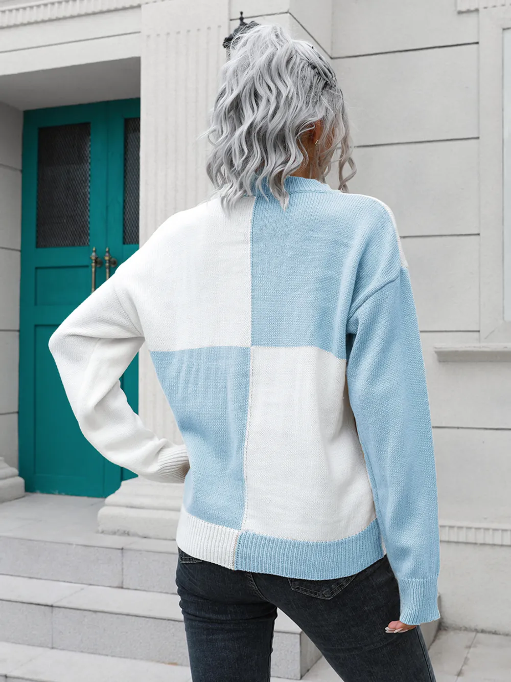 Contrast Drop Shoulder Sweater, image 9