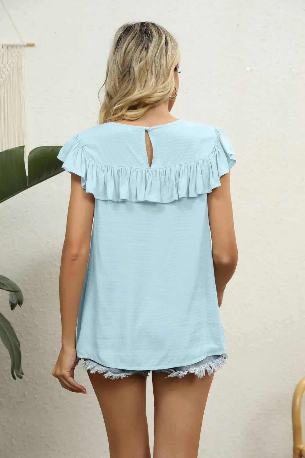Spliced Lace Ruffled Blouse, image 21