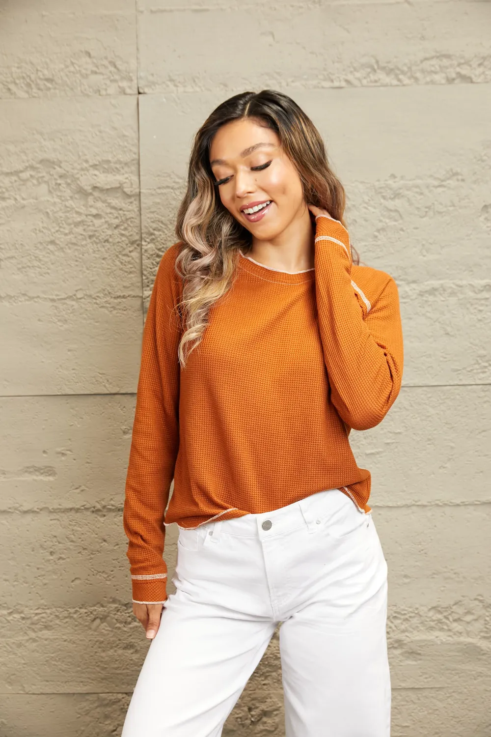 Long Raglan Sleeve Round Neck Top, image 5