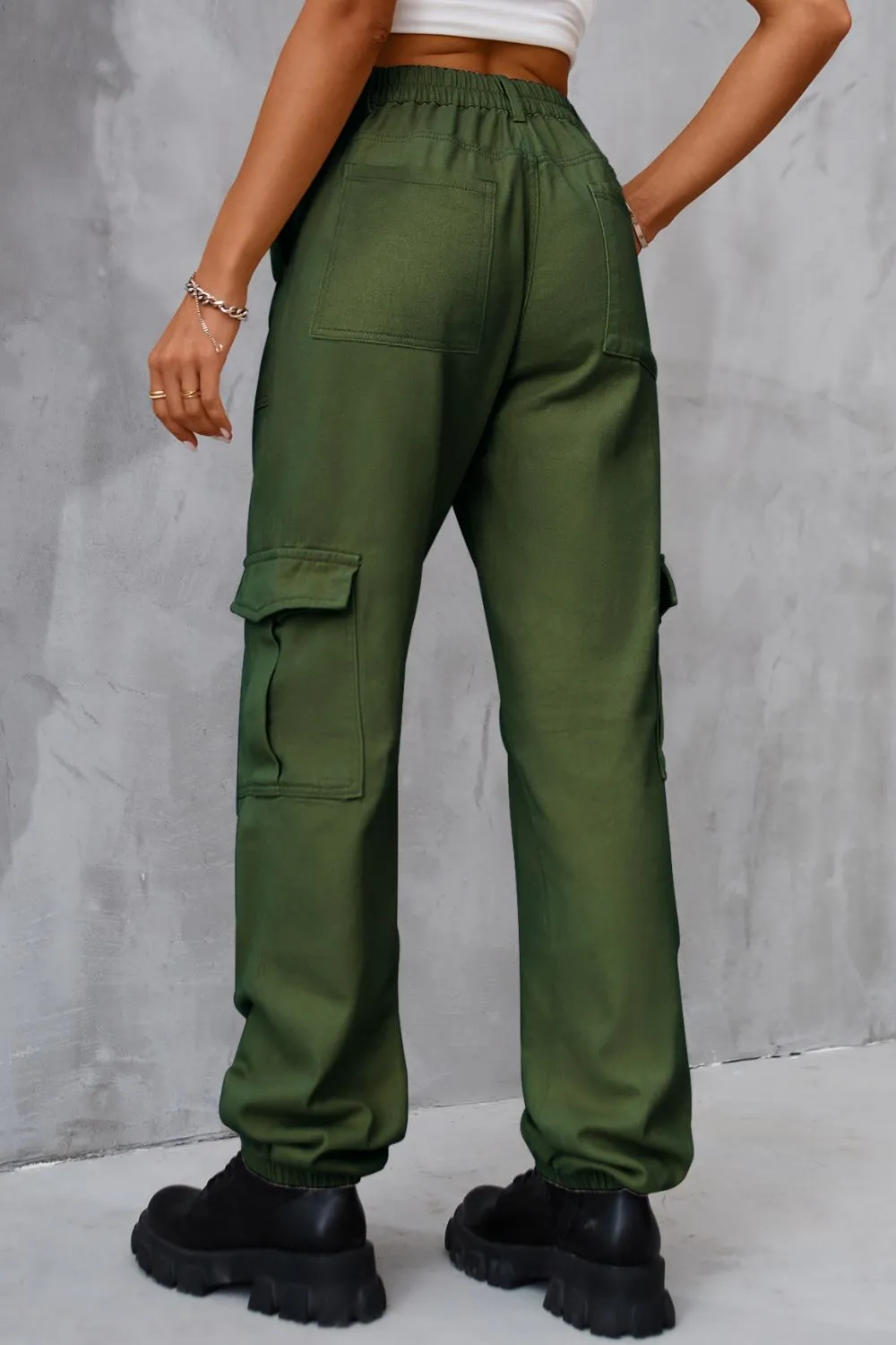 Buttoned High Waist Jeans with Pockets, image 2