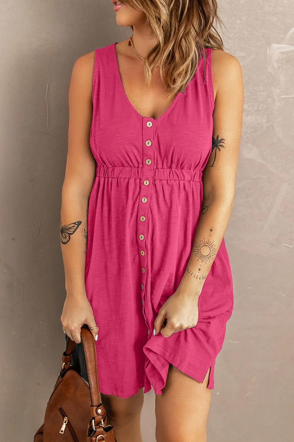 Sleeveless Button Down Mini Magic Dress, image 10