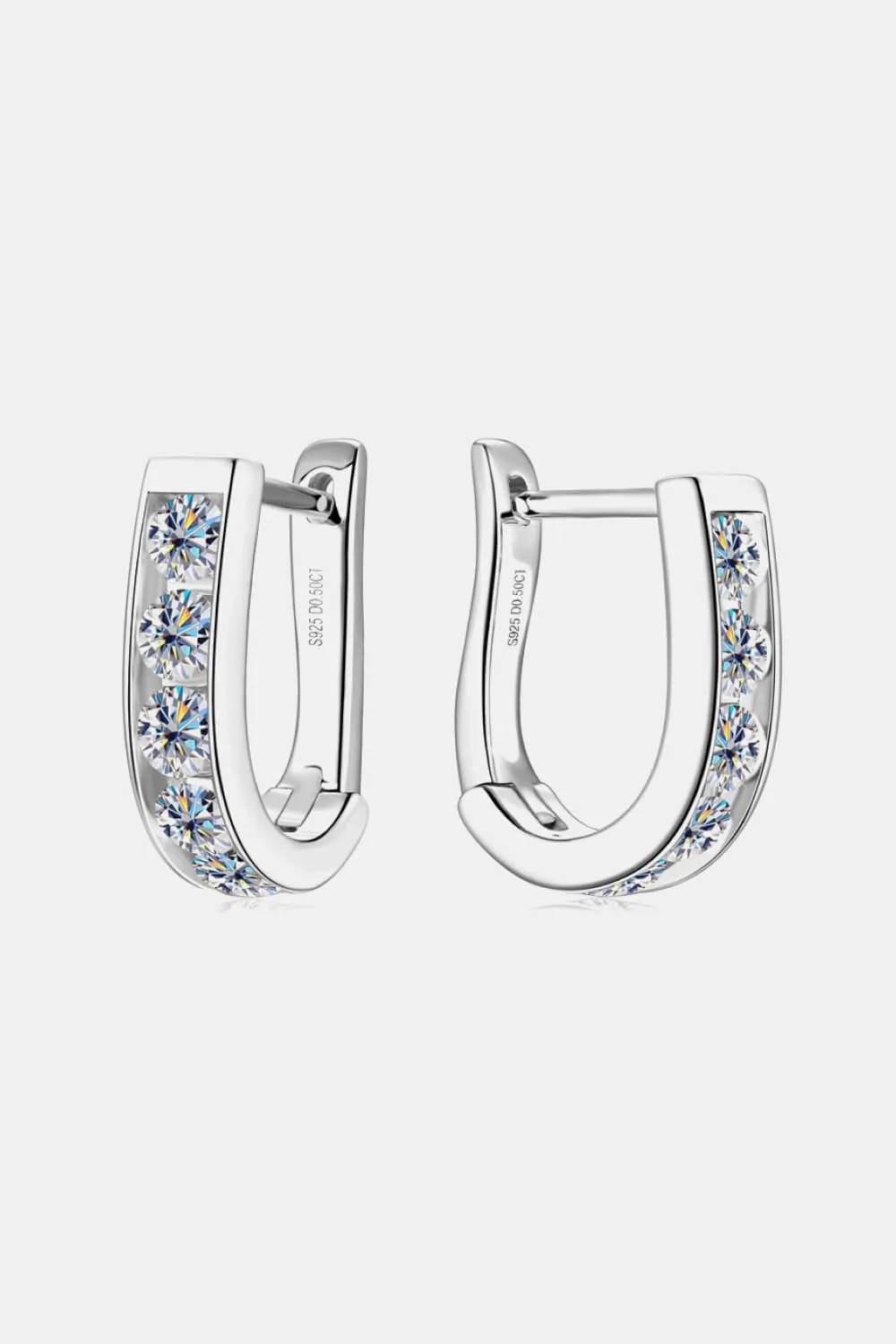 1 Carat Moissanite 925 Sterling Silver Earrings, image 3