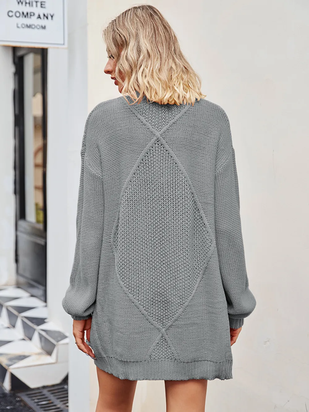 Cable-Knit Long Sleeve Cardigan, image 15