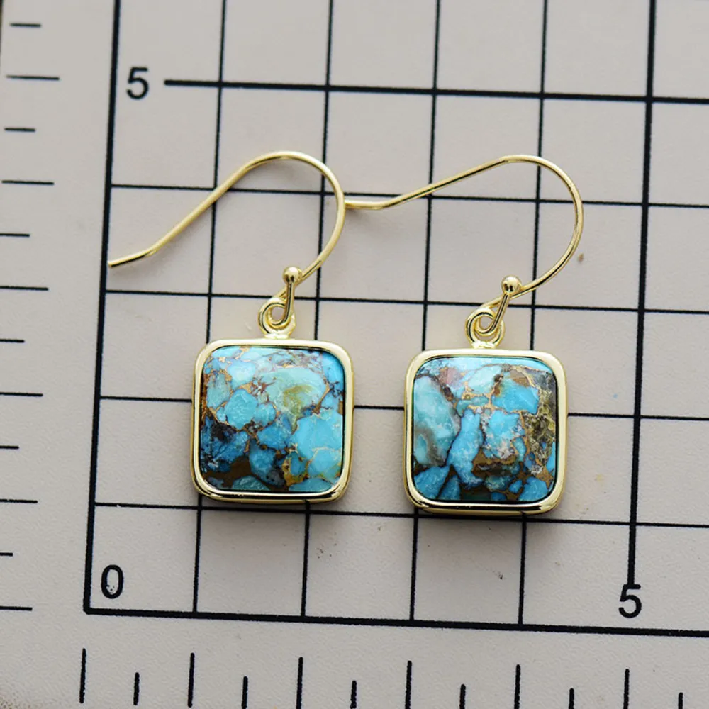 Square Copper Drop Earrings, image 3