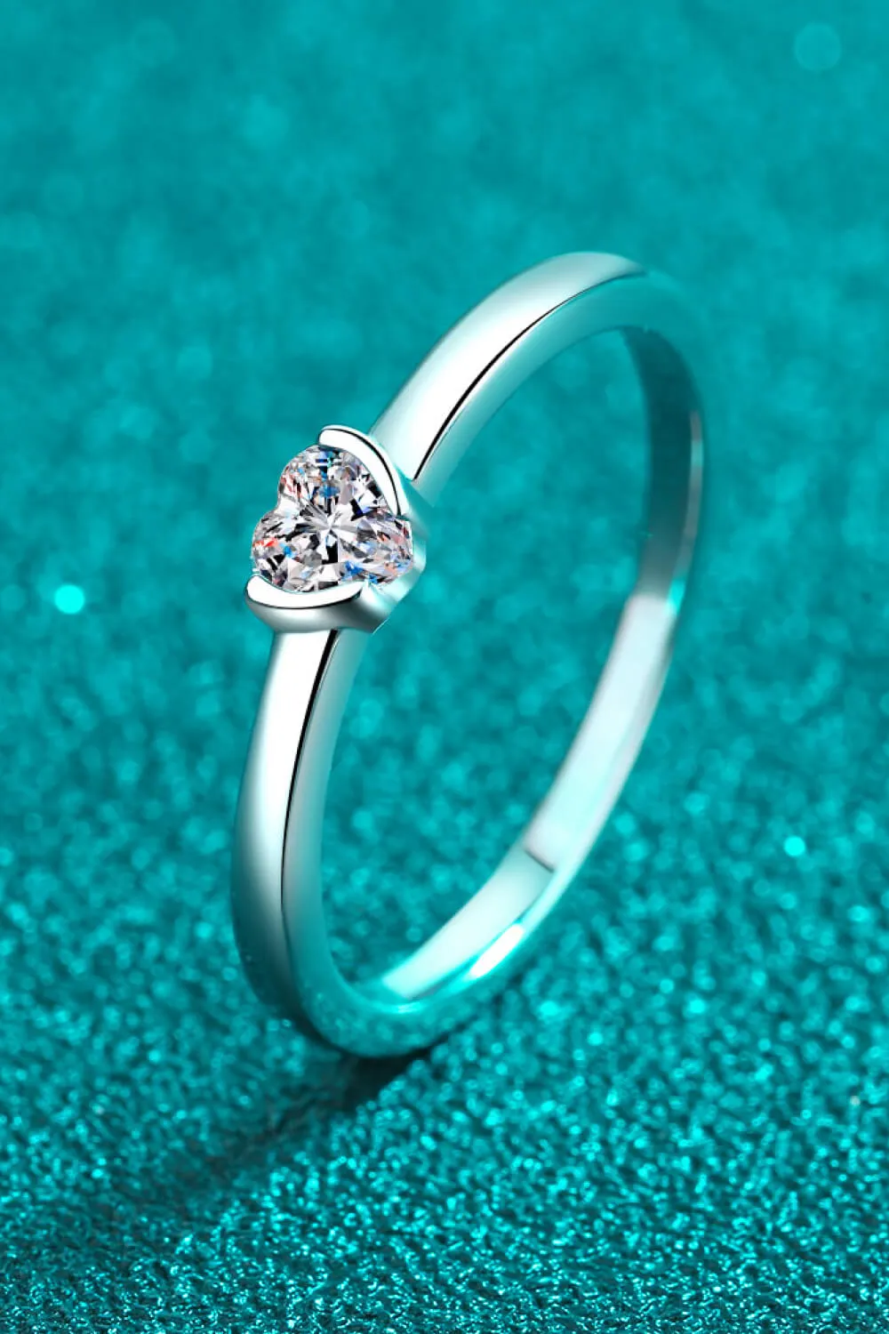 Heart-Shaped Moissanite Solitaire Ring, image 3