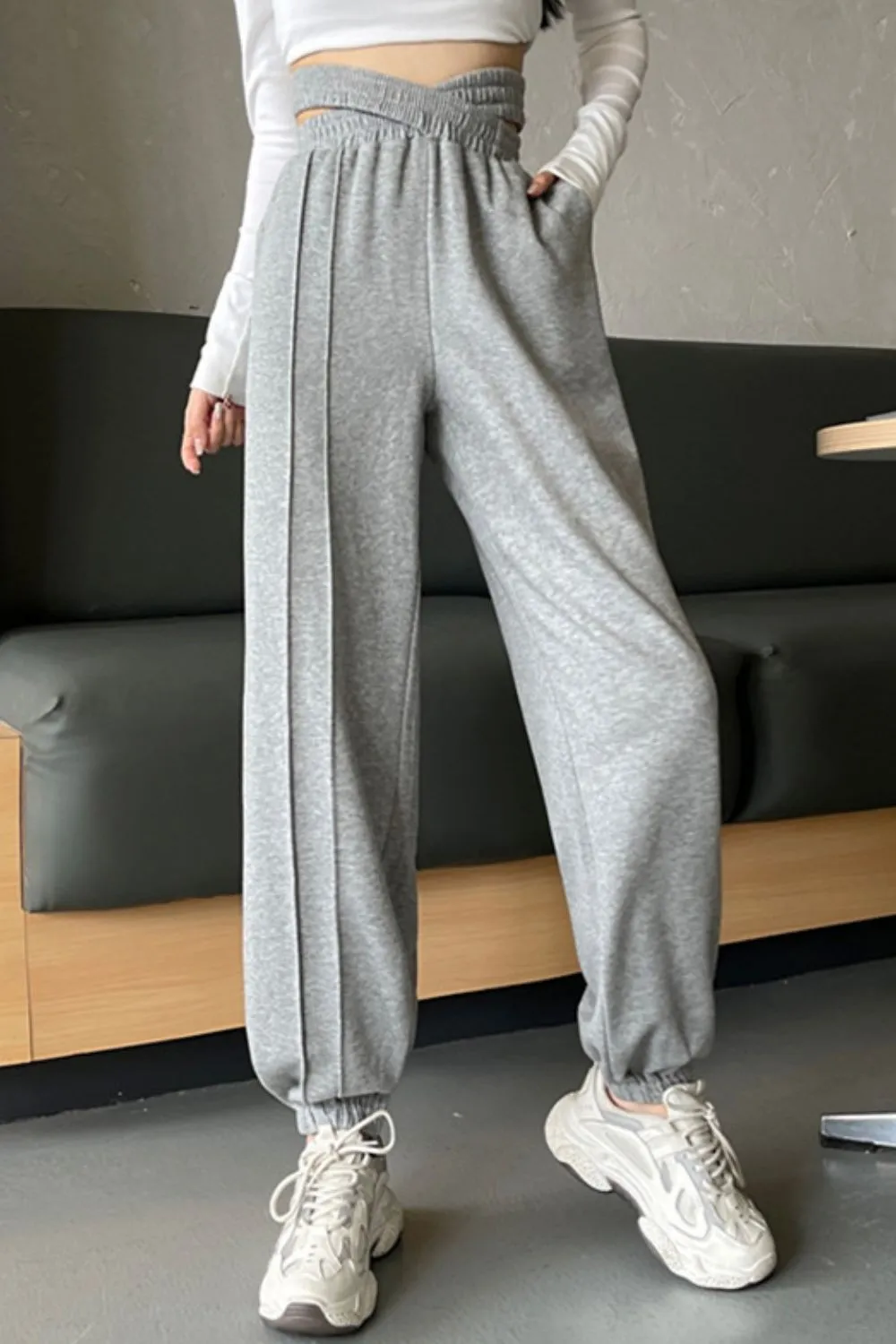 Crisscross Long Sweatpants, image 2