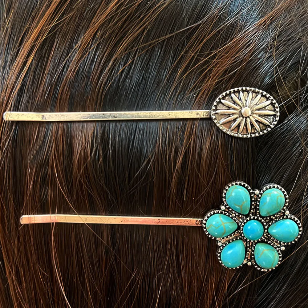 Turquoise Alloy Hairpin, image 4
