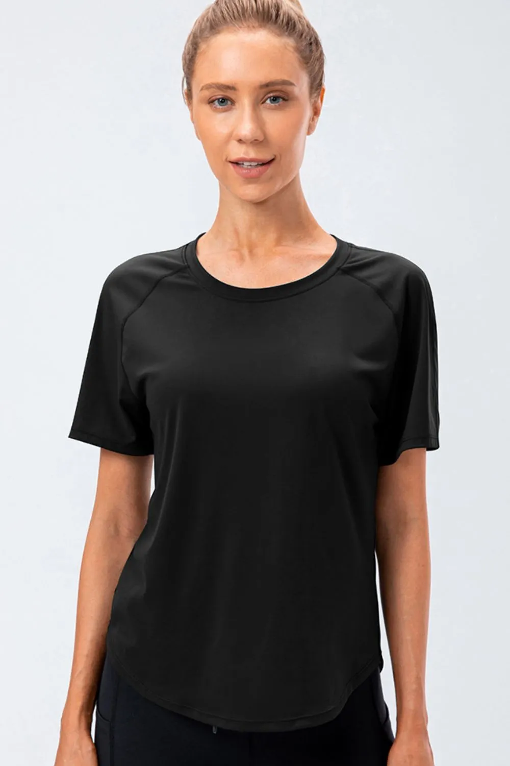 Round Neck Raglan Sleeve Active Tee, image 2