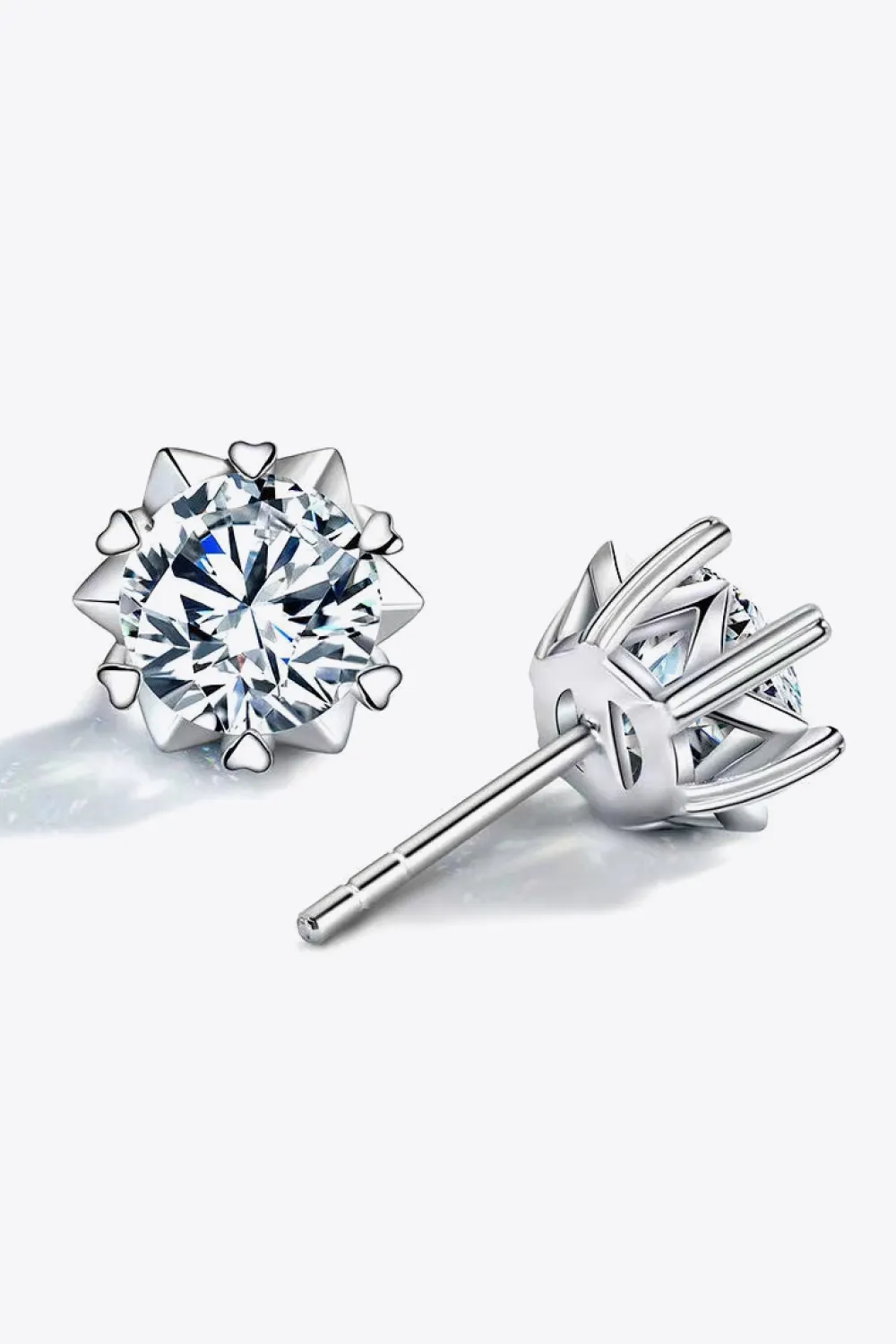 Stuck On You 4 Carat Moissanite Stud Earrings, image 6