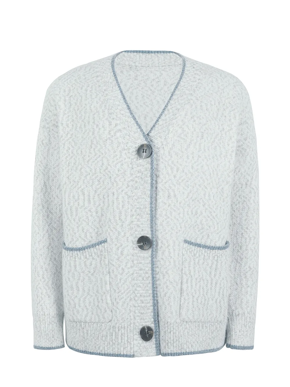 Button Down V-Neck Cardigan with Pockets, image 2