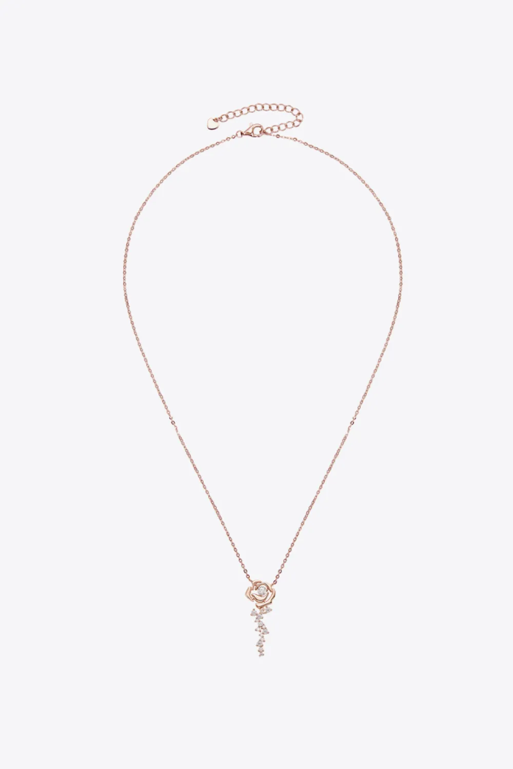 925 Sterling Silver 18K Rose Gold-Plated Pendant Necklace, image 2