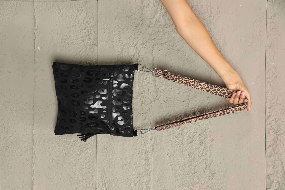 PU Leather Shoulder Bag with Tassel, image 4