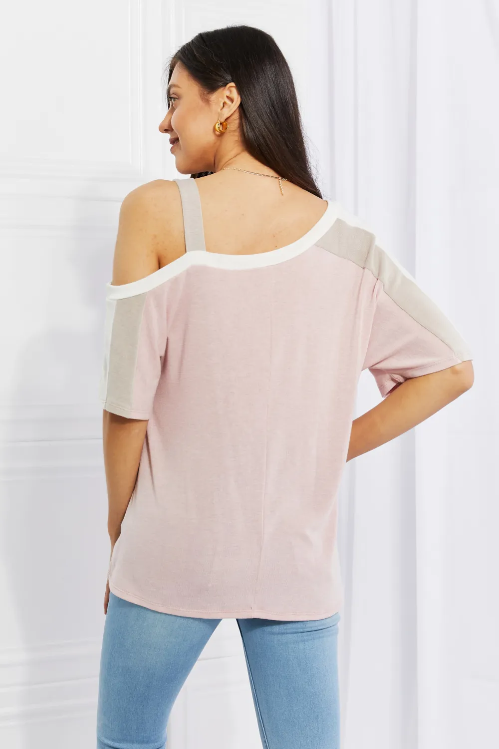 Full Size Something Simple Cold Shoulder Tee, image 2
