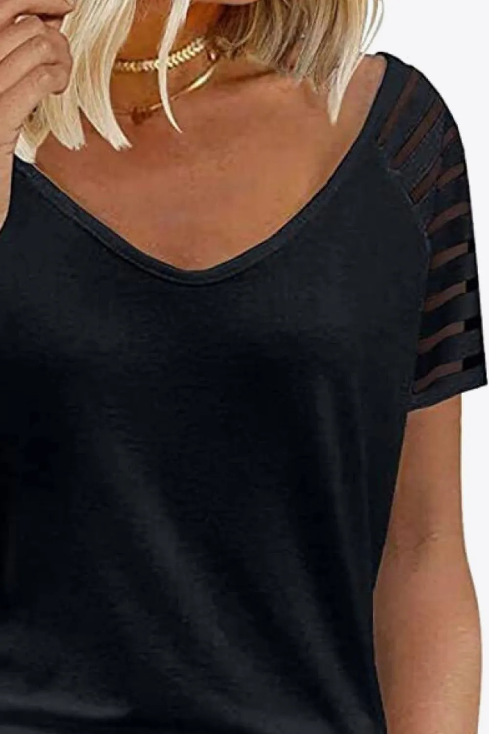V-Neck Raglan Sleeve Tee, image 3