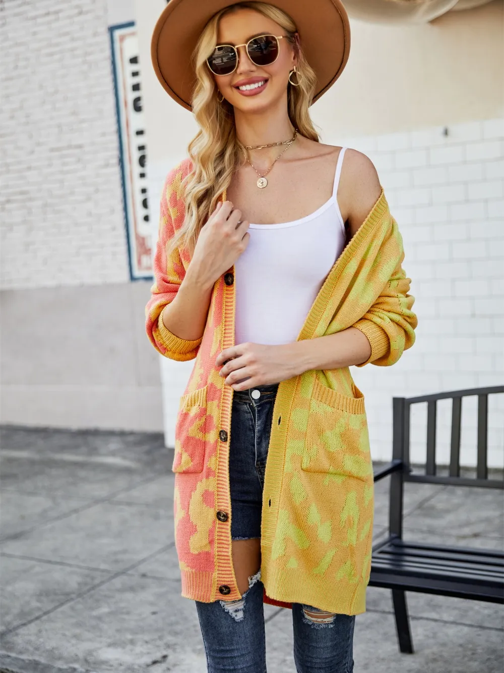 Leopard Button Down Longline Cardigan, image 8