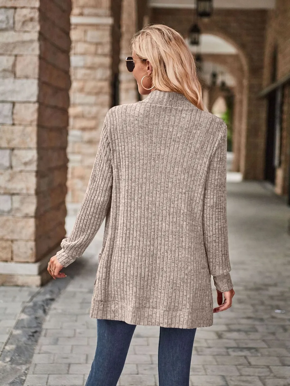Open Front Cardigan with Pockets, image 3