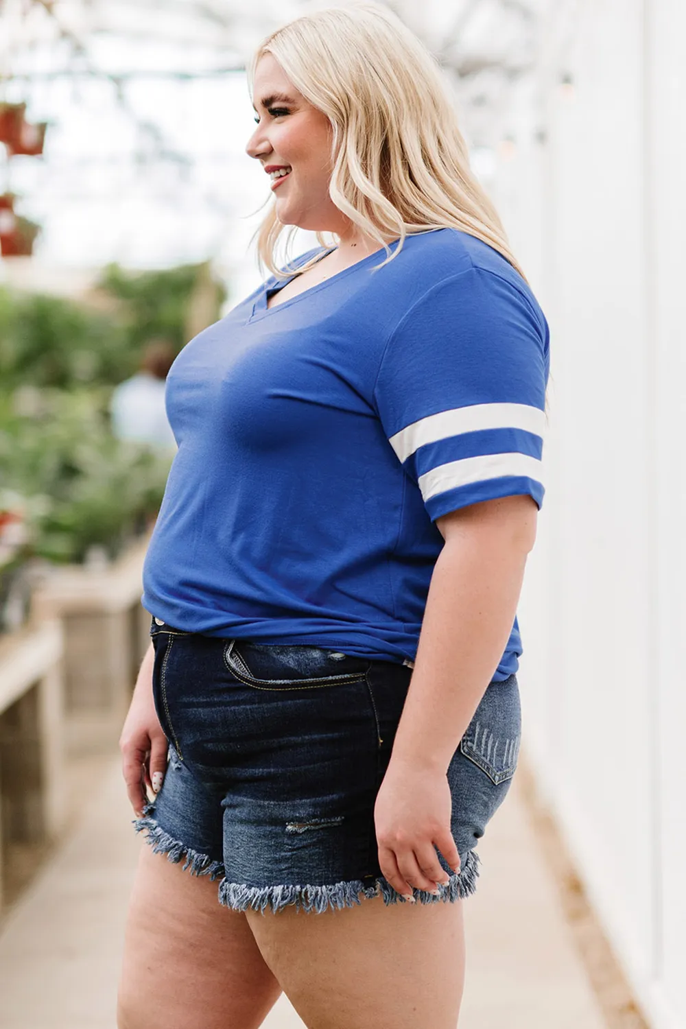 Plus Size Striped V-Neck Tee Shirt, image 11