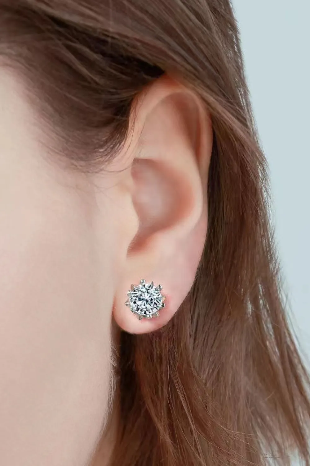 Stuck On You 4 Carat Moissanite Stud Earrings, image 4