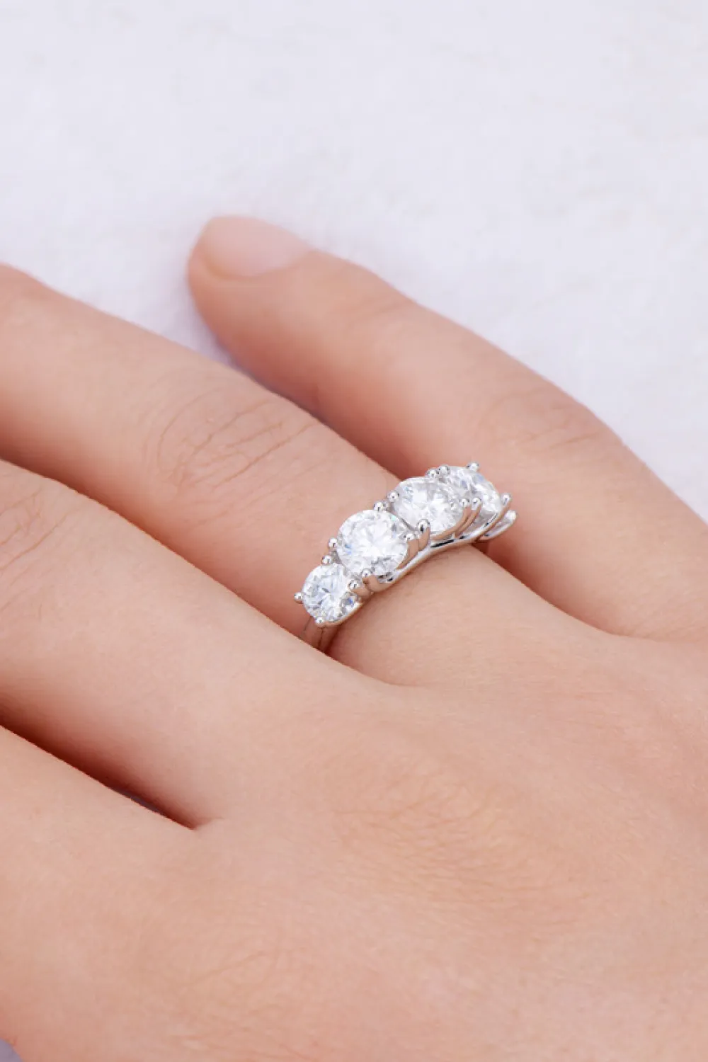 1 Carat Moissanite 925 Sterling Silver Half-Eternity Ring, image 2