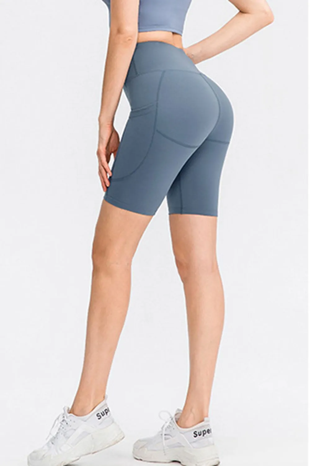 Wide Waistband Sports Shorts with Pockets, image 4