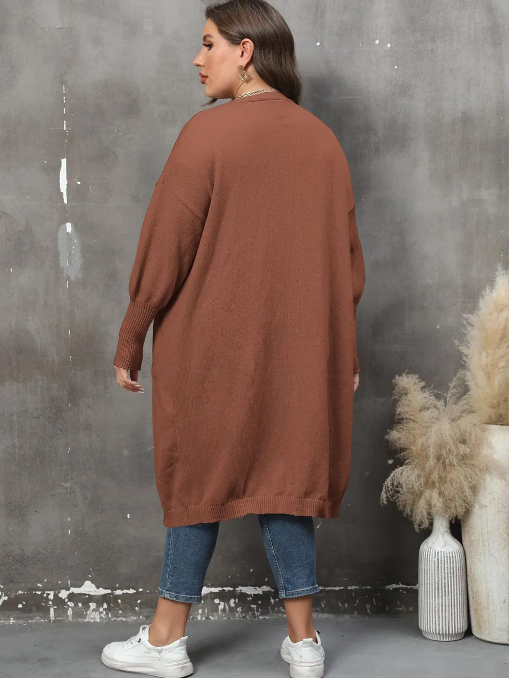 Plus Size Long Sleeve Pocketed Cardigan, image 24