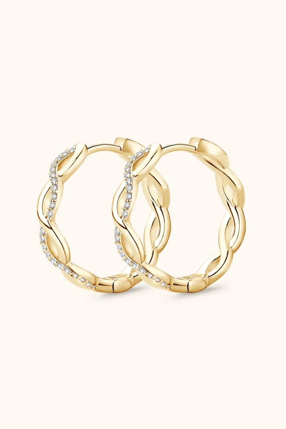 Moissanite Crisscross Hoop Earrings, image 3