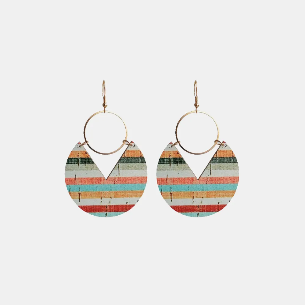 Ms.Pac-Man Shape Wooden Dangle Earrings, image 2