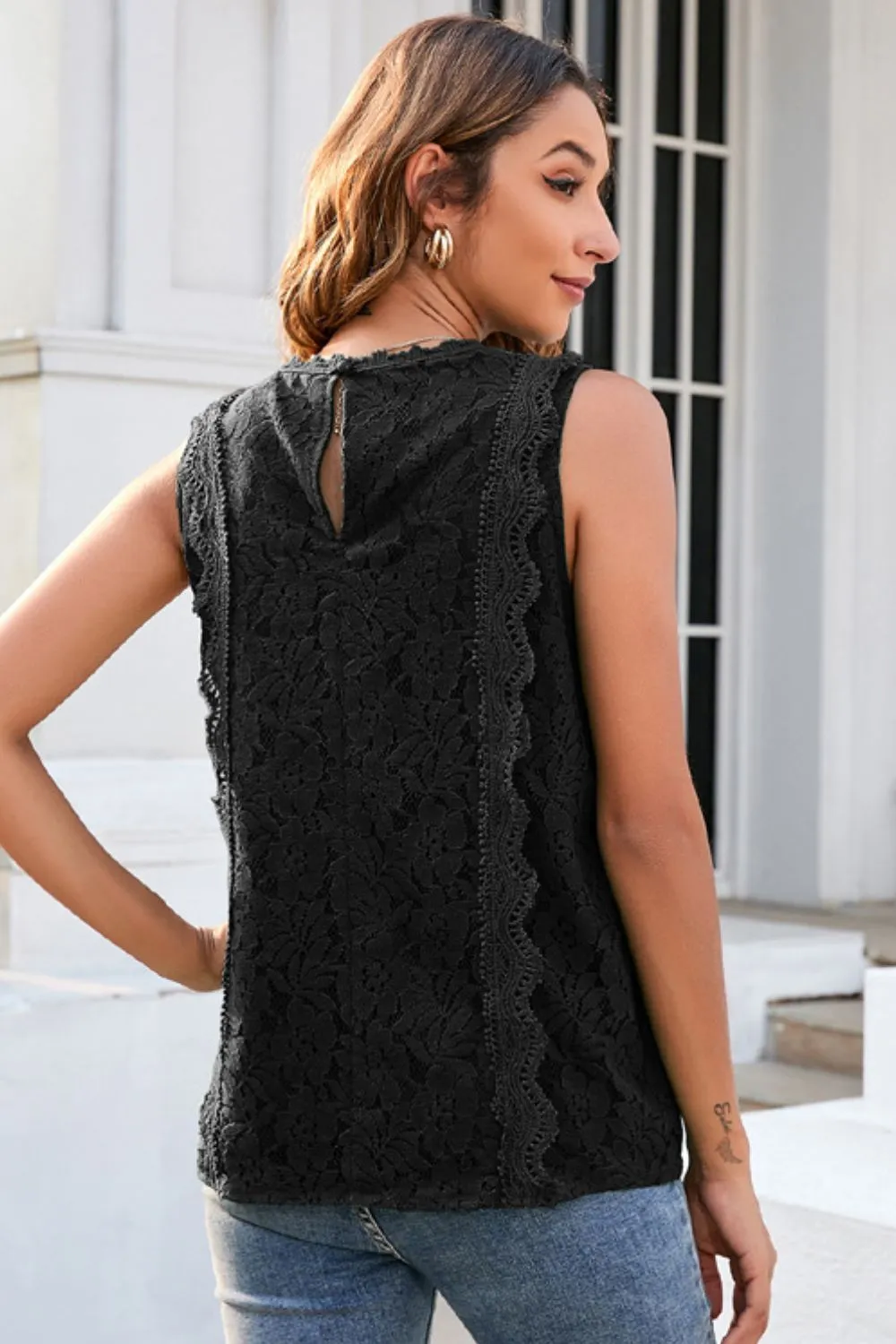 Lace V-Neck Tank, image 5