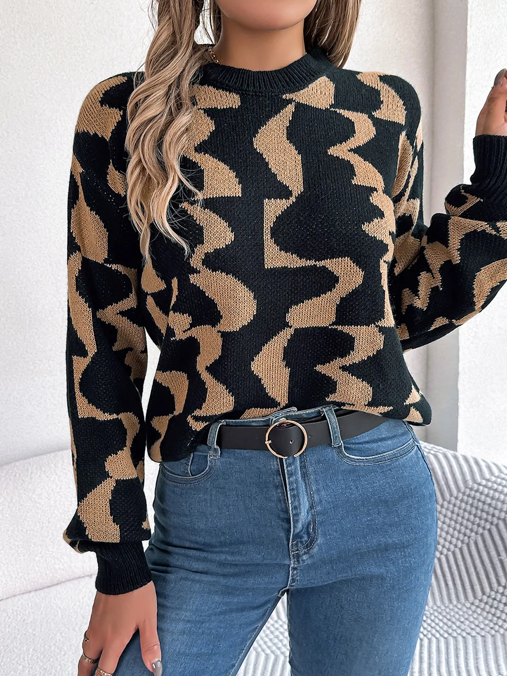 Round Neck Long Sleeve Sweater, image 6