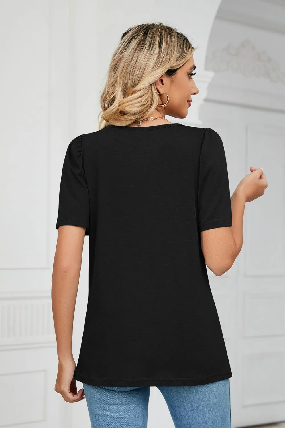 Square Neck Puff Sleeve T-Shirt, image 15