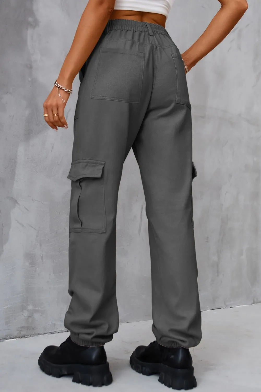 Buttoned High Waist Jeans with Pockets, image 3