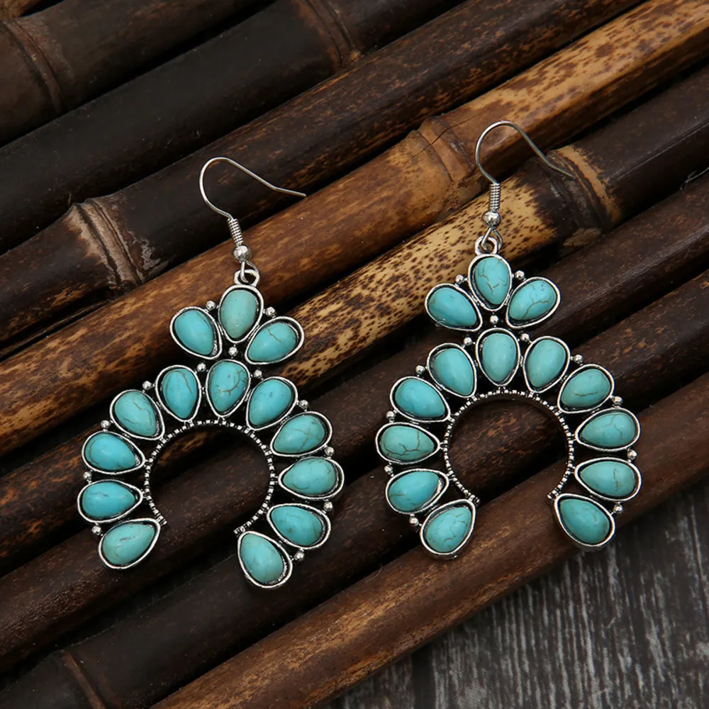 Artificial Turquoise Drop Earrings, image 3