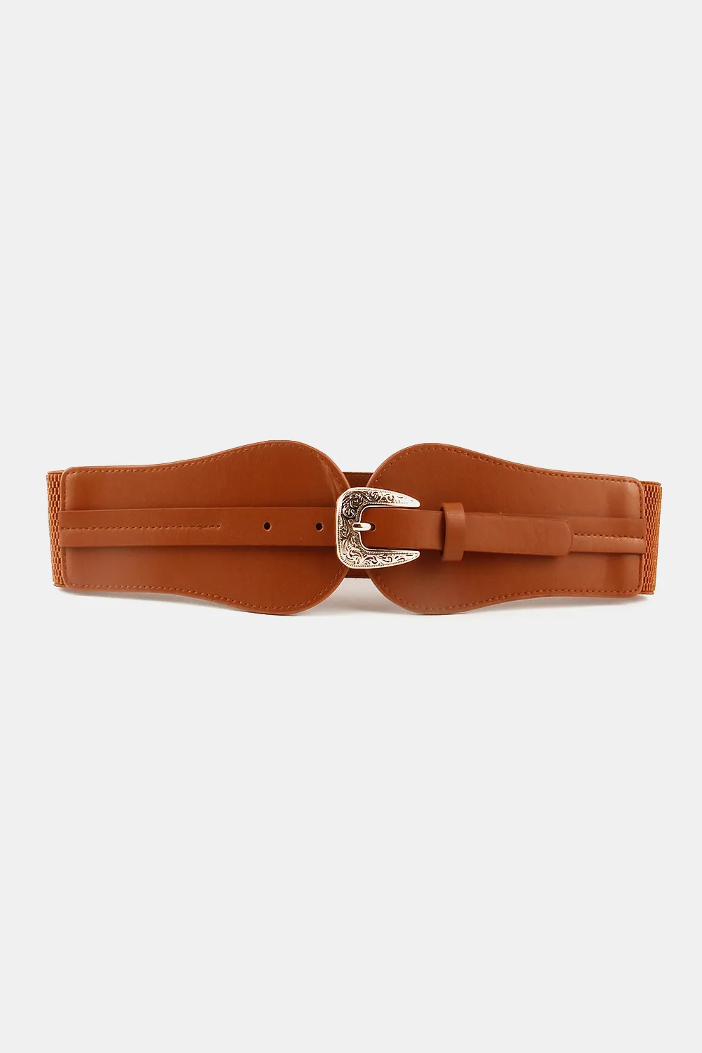 Wide Elastic Belt with Alloy Buckle, image 2
