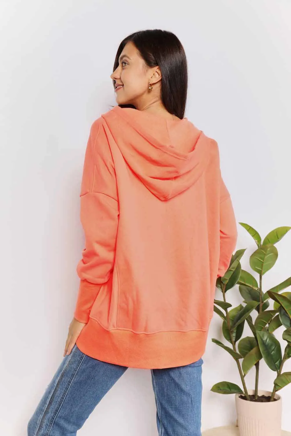 Quarter-Snap Dropped Shoulder Hoodie, image 5