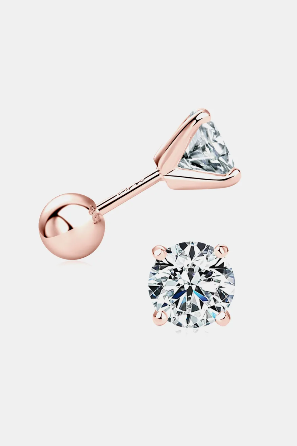 2 Carat Moissanite 925 Sterling Silver Stud Earrings, image 3