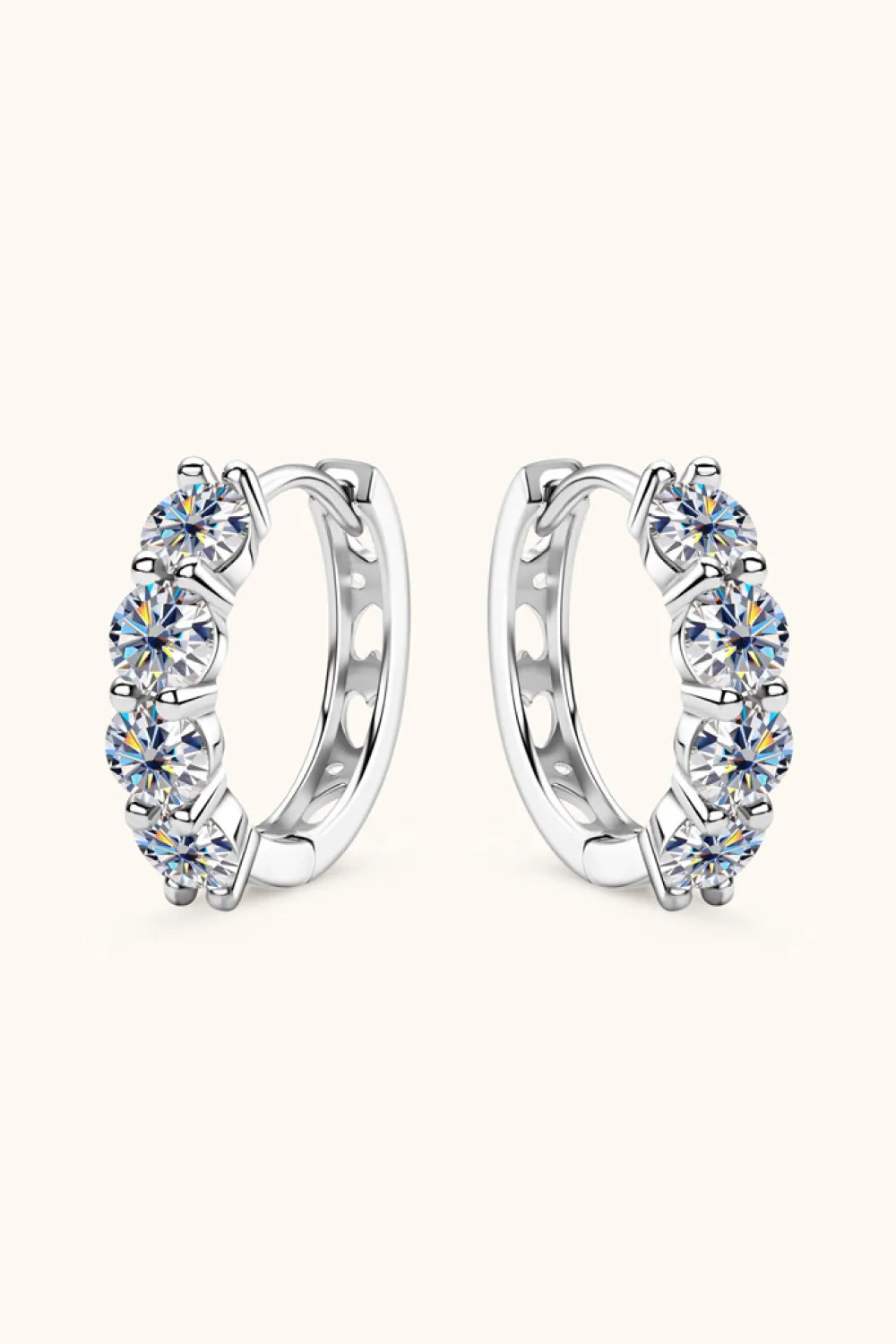 2.4 Carat Moissanite Huggie Earrings